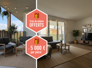 Moins 5000 € par pièce et frais de notaire offerts pour l'achat d'un appartement neuf à Floirac centre