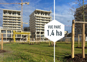 Vue sur parc de 1,4 ha