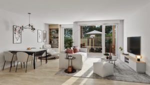 Vue d'un intérieur d'appartement neuf au sein de la résidence L'Estran à Gujan Mestras