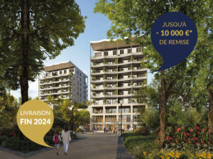 Vue parc sur résidence EXPLORE, appartements neufs à Bordeaux avec des remises jusqu'à 10 000 €