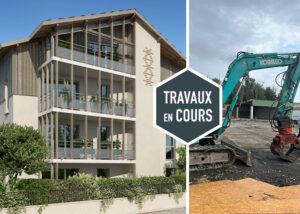 Travaux de construction de la résidence CAP OUEST à Carcans en cours