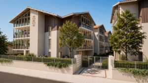 Accès appartements Cap Ouest depuis la route du Lac à Carcans
