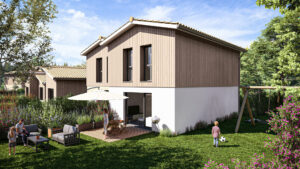 Le Clos de l'Ombrière, maison vue depuis un jardin