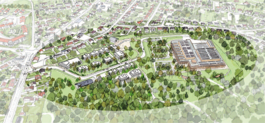 Axonométrie du nouveau quartier du Mas de l'Age à Couzeix